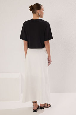 TRENDYOLMILLA Yag Yesili Dugme Detayl? Y?rtmacl? Keten Gorunumlu Astarl? Maxi Dokuma Etek TWOSS25ET00123 фото 7