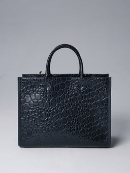 Сумка кожаная шоппер Deboro 30638 синий камень