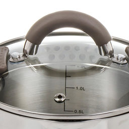 Кастрюля нерж НАРА 2.1 л, с крышкой, крышка стекло, Daniks, GS-01413HY-16CA-2, серебр  фото 5