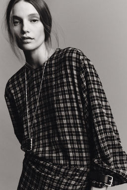 CHECK SHIRT WITH MULTIPOSITIONAL SCARF ZW COLLECTION - Zara фото 2
