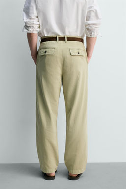 PANTAL?N STRAIGHT FIT LAVADO / verde lavado
