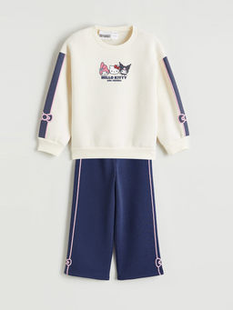 Hello Kitty Bask?l? K?z ?ocuk Sweatshirt ve E?ofman Alt