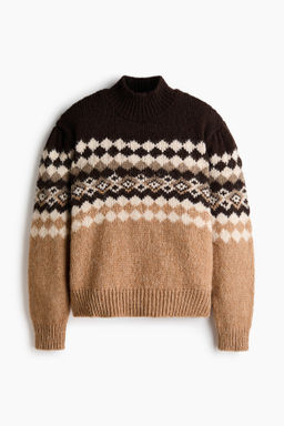 Jersey en punto jacquard con cuello perkins