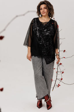 Блуза ANELLI 1781 черный авантюрин  фото 8