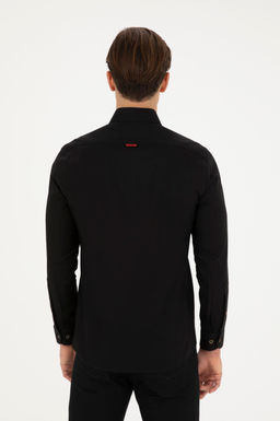 Мужская черная базовая рубашка с длинным рукавом - U.s. polo assn фото 5