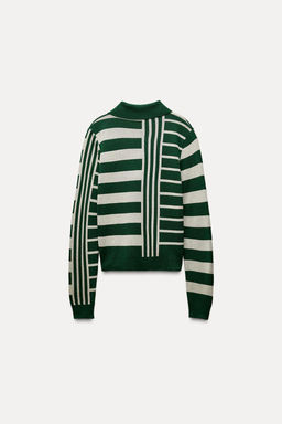 STRIPED POLO KNIT SWEATER - Zara фото 4