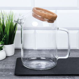 Чайник заварочный 1200 мл с ситом и пробковой крышкой / GT-35-39 /уп 36/ - Галеонтрейд фото 3