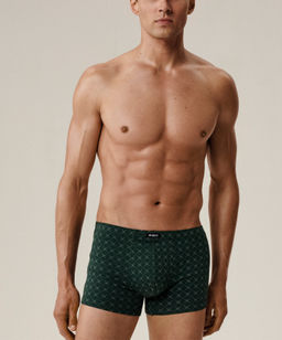 ATLANTIC 3MH-216 Трусы шорты Check - набор 3 шт. темно-синий + серый меланж + зеленый  фото 2