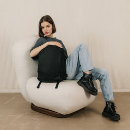 Рюкзак текстильный 46х30х10 см, вертикальный карман, цвет чёрный - Nazamok фото 8