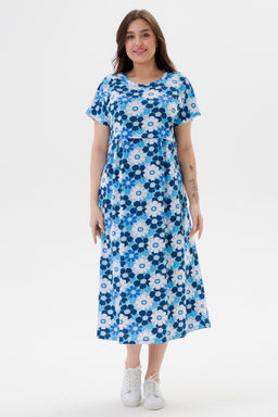 Платье женское из кулирки Миранда голубая ромашка - Амадэль фото 7
