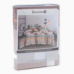 Постельное бельё Экономь и Я евро Клетка (вид 3) 200х215см, 200х215см, 70х70см-2 шт, полисатин, 80 г/м  фото 5