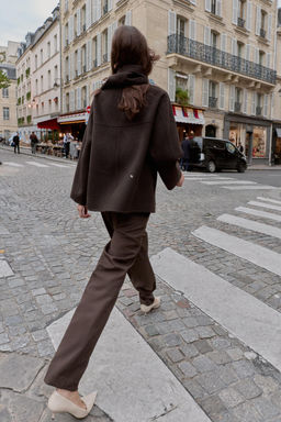 SHORT WOOL COAT WITH SCARF - Zara фото 4