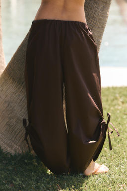 PANTAL?N CULOTTE BAJO AJUSTABLE / Marr?n chocolate - Zara фото 12