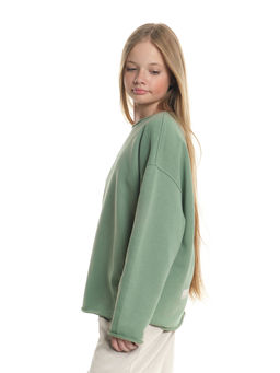 Толстовка с необработанными краями 22-2016 фисташковый - Mini maxi фото 11