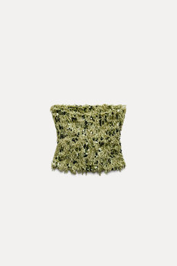 FRAYED SEQUIN CROP TOP - Zara фото 5