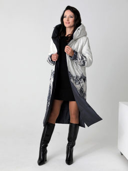 24406 Пальто двухстороннее серый/графит