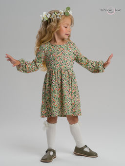 Платье Моана цветочки на хаки - Sovalina фото 8