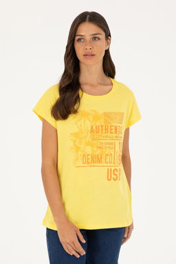 Женская желтая футболка
