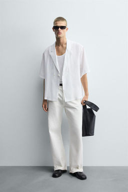 100% LINEN KIMONO SHIRT - Zara фото 11