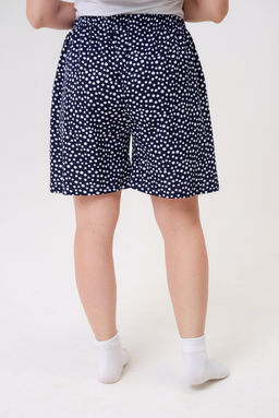 Шорты женские из кулирки Цветник горошек на темно-синем макси - Амадэль фото 6