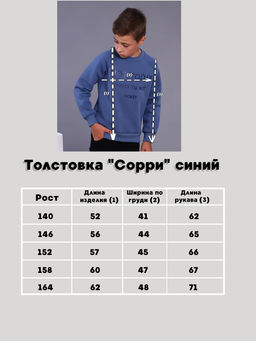 Толстовка "Сорри" синий