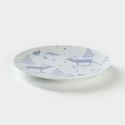 Цена за 2 шт. Тарелка новогодняя Добрушский завод Зимний лес, d=20 см, фарфор, белая