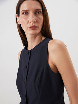 Bisiklet Yaka Kad?n Klasik Yelek