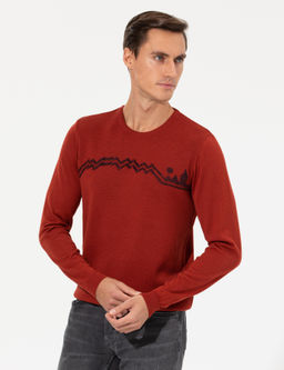 Трикотажный свитер узкого кроя с круглым вырезом Tile - Cacharel фото 4