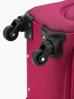 Чемодан на колёсах Royalbag маленький 46 л (S), на молнии, с увеличением, кодовый замок, 4 колеса, розовый