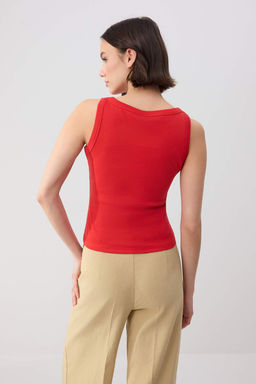 Wardrobe Essentials-Siyah Fitted/Vucuda Oturan Kolsuz Pamuk Ribana Orme Atlet TWOSS26AL00043 - Trendyolmilla фото 12