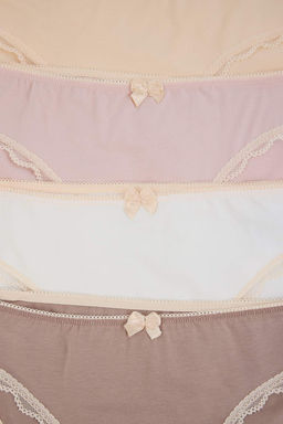 Sar?-Cok Renkli 5li Suprem Slip Kurdele/Dantel Slip Kulot THMSS26KU00021