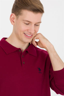U. S. Polo Assn Мужской бордово-красный трикотаж с воротником поло - U.s. polo assn фото 8