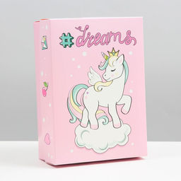 Цена за 5 шт. Коробка подарочная, крышка-дно, сборная Единорог, 21 х 15 х 7 см