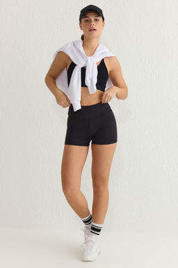 TRENDYOLMILLA Siyah F?rcal? Soft Kumas Orme Spor Ekstra Sort/K?sa Tayt THMSS25TY00006  фото 11