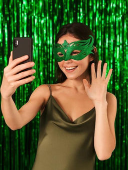 Праздничный занавес, дождик для фотозоны "Rain", green (100*200 см) Праздничный занавес, дождик для фотозоны "Rain", green (100*200 см)