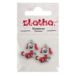 Zlatka Подвеска MFG 10 х 2 шт №10 Красный пес 22х25 мм  фото 3