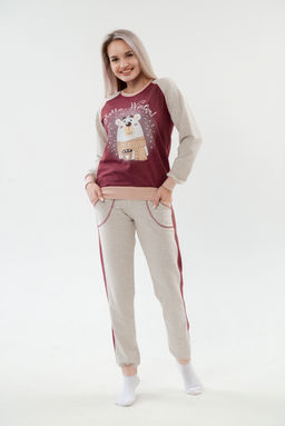 Костюм женский из футера Гамми бордо - Амадэль фото 4