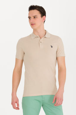 U. S. Polo Assn Мужская базовая футболка с воротником-поло Stone - U.s. polo assn фото 4