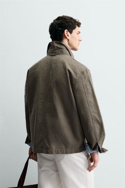 SOBRECAMISA RELAXED FIT CANVAS LAVADO / Marr?n / Topo - Zara фото 3