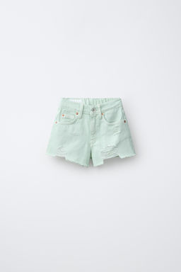 BERMUDA DENIM ROTOS / verde lavado