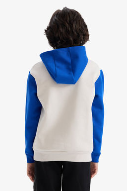 Kap__onlu Bask_l_ __i Yumu_ak T_yl_ Sweatshirt Erkek _ocuk - Defacto фото 5