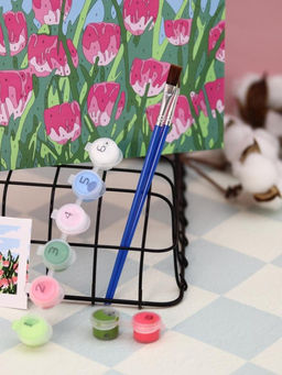 Картина по номерам на подрамнике Draw Me! Tulip field, (20*20 см)