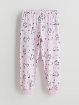 Bisiklet Yaka Bask?l? K?z ?ocuk Pijama Tak?m?