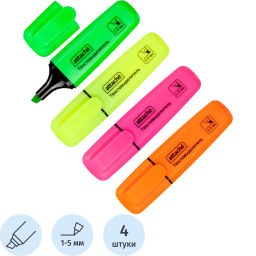 Набор текстовыделителей Attache Palette 1-5мм набор 4цв HL6010  фото 2