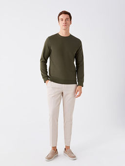 Bisiklet Yaka Uzun Kollu Erkek Kal?n Sweatshirt