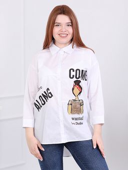 Женская рубашка белая из хлопка