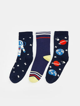 Desenli Erkek ?ocuk Soket ?orap 3l?