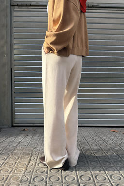PANTAL?N INTERLOCK EFECTO LAVADO / Crudo - Zara фото 5