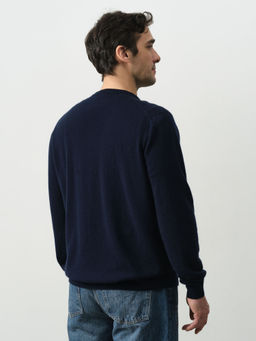 Джемпер из кашемира мужской KM070419-E темно-синий