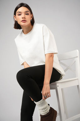 Женская футболка оверсайз из футера двухнитки Happyfox